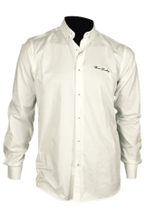 Egyszínű hosszúujjú legombolható galléros férfi micro oxford pamut ing