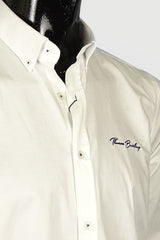 Egyszínű hosszúujjú legombolható galléros férfi micro oxford pamut ing