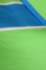 Men's striped collared short-sleeved cotton polo shirt - green