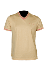 Men's plain v-neck short-sleeved t-shirt - peach