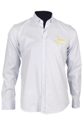 Egyszínű hosszúujjú legombolható galléros férfi pamut ing