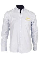 Egyszínű hosszúujjú legombolható galléros férfi pamut ing