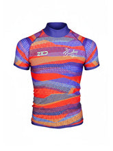 Breitling Sport Sup Men's Short-Sleeve Colorful Patterned Shirt - Blue