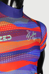 Breitling Sport Sup Men's Short-Sleeve Colorful Patterned Shirt - Blue