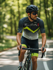 Limitált, sorszámozott kerékpáros pro mez és kantáros cargo nadrág szettben - fekete