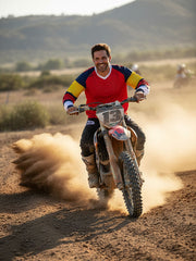 V-nyakú hosszú ujjú férfi technikai sport póló - piros