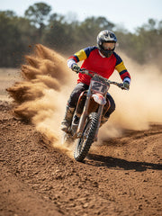 V-nyakú hosszú ujjú férfi technikai sport póló - piros