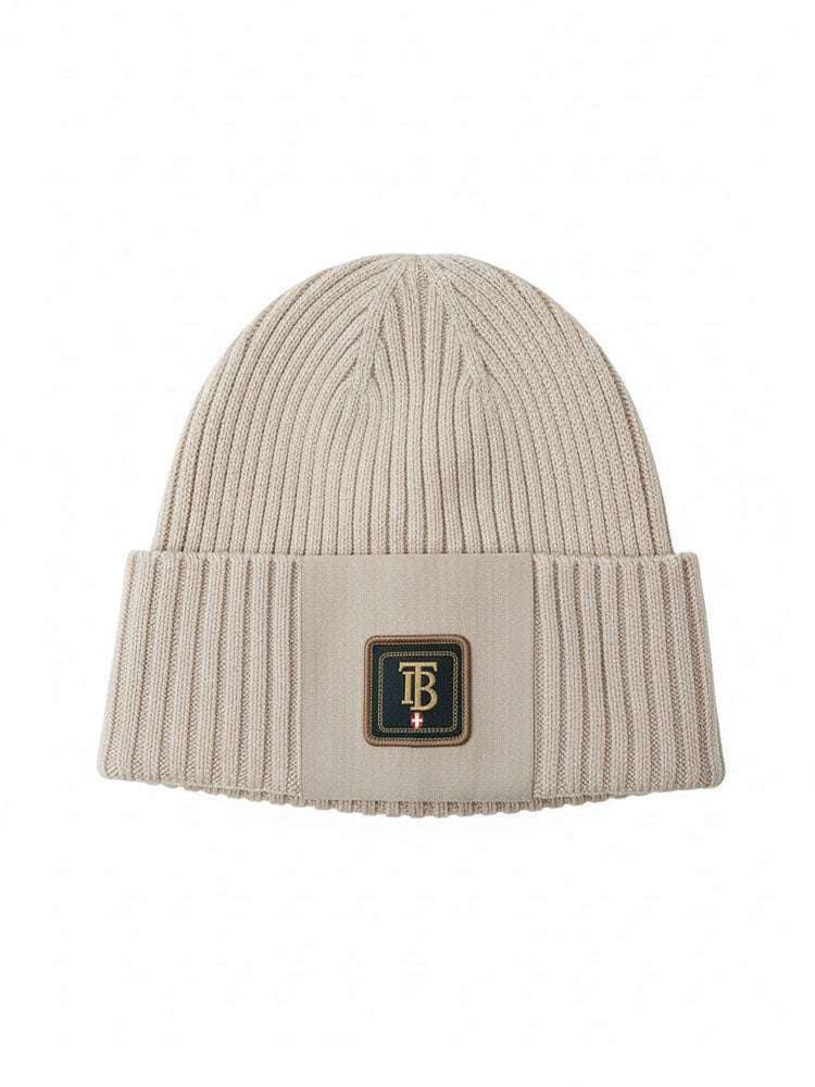 Beanie Two - Black | Kötött anyagában csíkos beanie sapka (fekete)