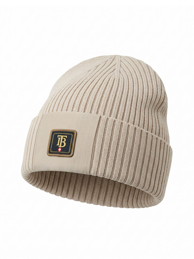 Beanie Two - Black | Kötött anyagában csíkos beanie sapka (fekete)
